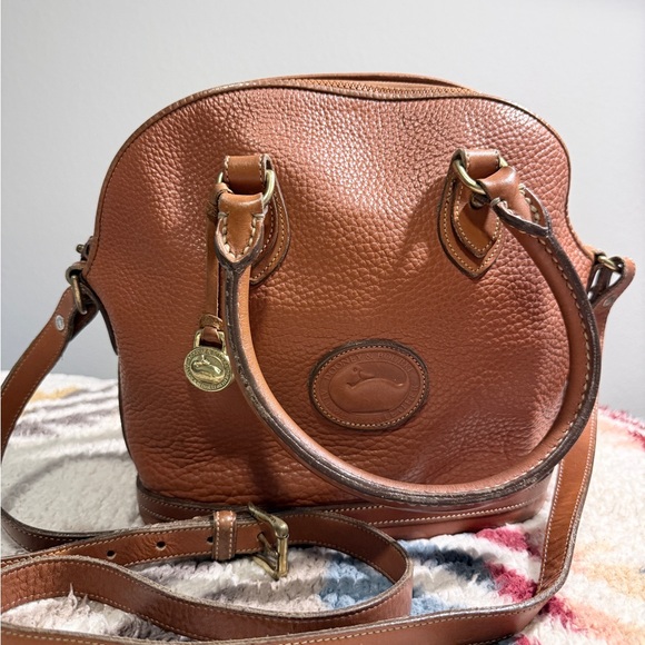 Dooney & Bourke Handbags - Dooney & Bourke Vintage Tan Leather Shoulder Bag